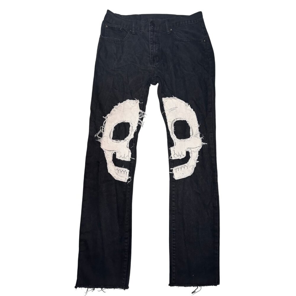 MNML Men's Y2K Distressed Skull Jeans Size 34